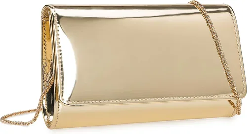 Miniatura 9 de CHARMING TAILOR Bolso de mano de boda de piel sintética para mujer, bolso formal metálico de poliuretano, bolso de fiesta de noche de patente