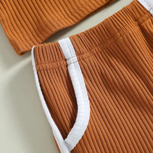 Miniatura 5 de Hoanselay Conjunto de pantalones cortos de verano para bebé, niña, niño, camiseta sin mangas y pantalones cortos casuales, conjunto de 2 piezas