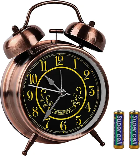 Miniatura 8 de pxy Lindo y seguro reloj despertador para niños alimentado por batería (batería incluida), reloj despertador analógico súper silencioso analógico