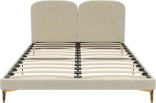 Miniatura 8 de CosmoLiving by Cosmopolitan Cama tapizada Coco, Queen, terciopelo marfil