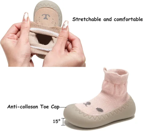 Miniatura 3 de Baby Sock Shoes Toddler Cartoon Rubber Sole Soft Non Slip Floor Slipper for Infant Boys Girls First Walking Indoor Baby Shoes