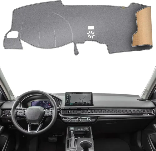 Miniatura 29 de Cubierta de tablero Tapete de salpicadero Compatible con Ho-nda Civic 2015-2012 (para transmisión izquierda), tapete de salpicadero para coche