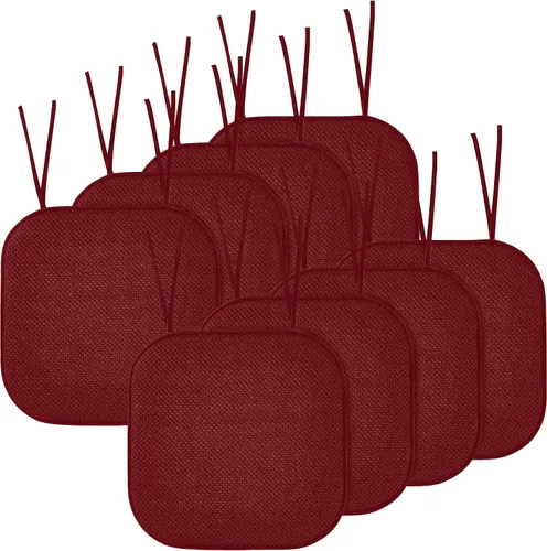 Miniatura 24 de Elegant Comfort Fundas de cojín para silla con lazos y parte trasera de goma antideslizante, espuma viscoelástica gruesa, almohadilla de cojín