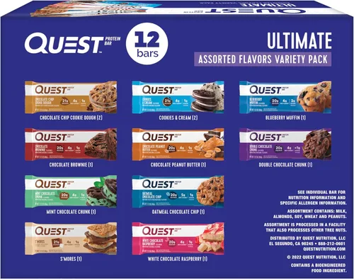 Miniatura 27 de Quest Nutrition Barra de proteína de trozos de chocolate menta, alto en proteínas, bajo en carbohidratos, sin gluten, apto para ceto, 12
