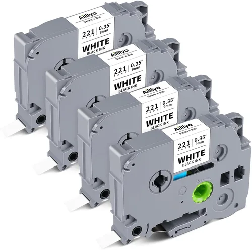 Miniatura 10 de Paquete de 4 unidades compatibles con Brother Tze-111 Tze111 Tz-111 Tz111 Tz111 Tz111 0.236 in 0.23 pulgadas negro sobre cinta de etiquetas