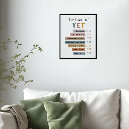 Miniatura 4 de The Power of Yet Print - Póster de terapia de oficina, decoración de pared para habitación de niños, póster bohemio para aula, mentalidad