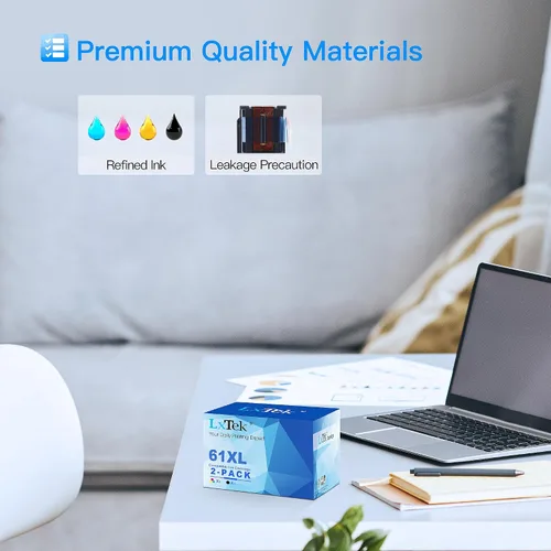 Miniatura 4 de LxTek Cartucho de tinta remanufacturado de repuesto para HP 61XL 61 XL a compatible con Envy 4500 5530 5535 Deskjet 2540 1010 Officejet 4632 4634