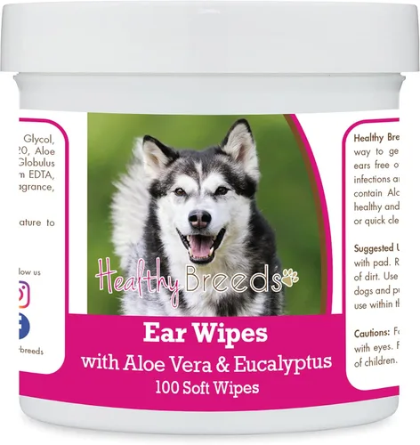 Miniatura 96 de Healthy Breeds Pastor alemán, silla de montar, toallitas de limpieza de oídos con aloe y eucalipto para perros, 100