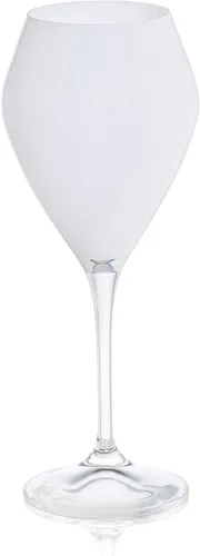 Miniatura 4 de Vasos de colores en forma de V con tallo transparente - Juego de 6 rellenos de 14 onzas (negro)