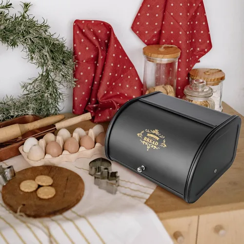 Miniatura 5 de SOTECH Caja de Pan Vintage para Cocina, Contenedor de Estilo Metálico Liviano de Grado Alimentario para Cubo de Almacenamiento en Encimera, Caja