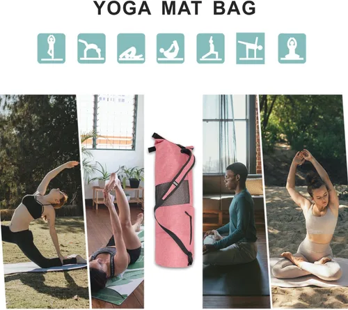 Miniatura 8 de Explore Land Bolsa de almacenamiento para esterilla de yoga Oxford con ventana de malla transpirable y bolsillos grandes