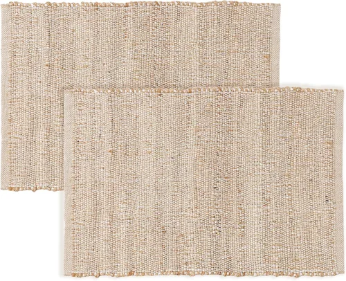 Miniatura 36 de RedEarth · Alfombra rectangular - 2'x3' de yute natural trenzada con respaldo antideslizante - Alfombra boho tejida a mano para dormitorio, cocina