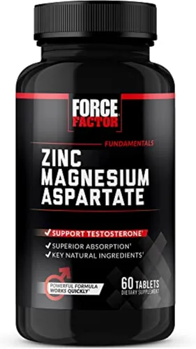 Force Factor Aspartato de zinc y magnesio, suplemento de zinc y magnesio para mejorar la recuperación muscular y el rendimiento, promover un mejor