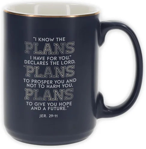 Miniatura 24 de Christian Art Gifts Taza grande de cerámica inspiradora con escritura bíblica para café y té para hombres: Versículo bíblico que anima al hombre