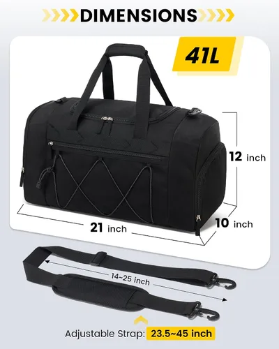 Miniatura 2 de Vorspack Bolsa de gimnasio para hombres 21 pulgadas bolsa de viaje bolsa de lona para gimnasio, deportes, viajes, fin de semana, natación durante
