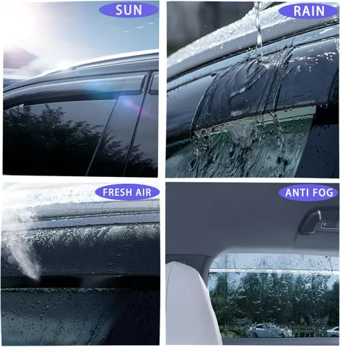 Miniatura 5 de Viseras adhesivas para ventana, protectores de lluvia compatibles con Honda Civic Hatchback 2022-2025, visera de ventilación lateral, deflector