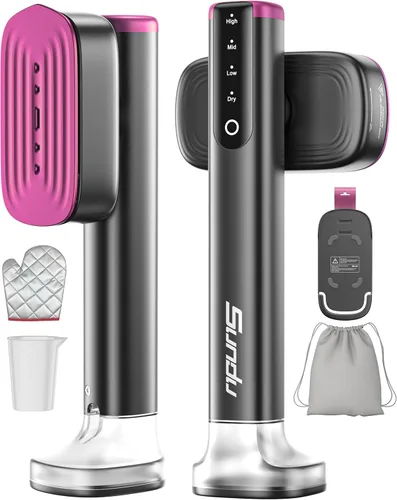 Miniatura 12 de Vaporizador de viaje para ropa con depósitos de agua de 6.1 fl oz, calentamiento rápido de 15 segundos, rendimiento de vapor fuerte de 0.91 oz/yd²
