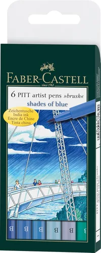Miniatura 4 de Faber-Castell Pitt Artist Pen Mangaka Wallet - 6 marcadores de artista con ilustración de manga de tinta India (negro y gris)