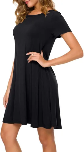 Miniatura 2 de POPYOUNG Vestido casual de verano 2025 para mujer, cuello redondo, salida de baño para playa