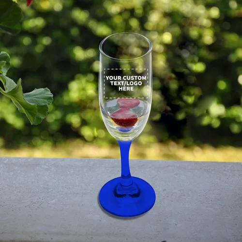 Miniatura 8 de DISCOUNT PROMOS Juego de 100 copas de champán personalizadas Premiere de 6.25 onzas, paquete a granel personalizado, elegante vaso para bodas