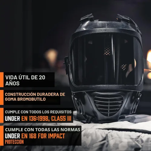 Miniatura 6 de MIRA Safety M Certificada CBRN Máscara de Gas de Rostro Completo Respirador Reutilizable de Grado Profesional (Máscara CM-6M CON Sistema de Beber)