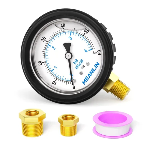 Miniatura 32 de MEANLIN MEASURE - Manómetro de acero inoxidable, relleno de líquido, esfera con cara de 2.5 pulgadas, NPT de 1/4 de pulgada, agua, aceite y gas