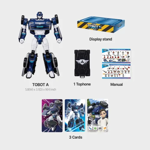 Miniatura 7 de Nuevo TOBOT, TOBOT A, Youngtoys - Vehículo coleccionable transformable a robot, juguetes de personajes de animación de héroes para niños de 4 años