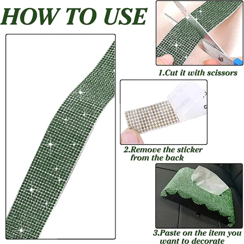 Miniatura 6 de Tiras autoadhesivas de diamantes de imitación de cristal para manualidades con diamantes de imitación de 0.079 pulgadas para manualidades, bodas