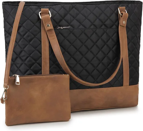 Miniatura 13 de VONXURY - Bolsa de mano para laptop para mujer, bolsa de hombro para computadora de 15.6 pulgadas, bolsa de trabajo para profesores, bolsa de viaje