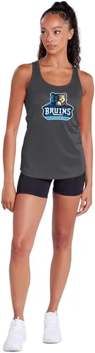 Miniatura 2 de Camiseta deportiva sin mangas oficial de la NCAA Collegiate para mujer, con espalda cruzada, logotipo primario, colección carbón