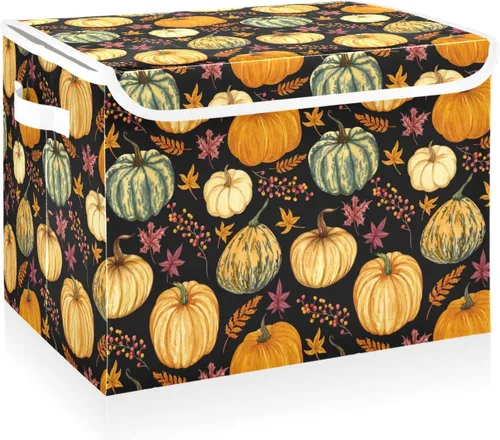 Miniatura 23 de CaTaKu Contenedores grandes de tela con tapas, cajas de almacenamiento de bastones de caramelo de Navidad con asas para organizar la ropa, cubos