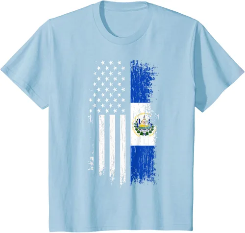 Miniatura 15 de Camiseta de la bandera de Estados Unidos salvadoreño - Camiseta de El Salvador USA