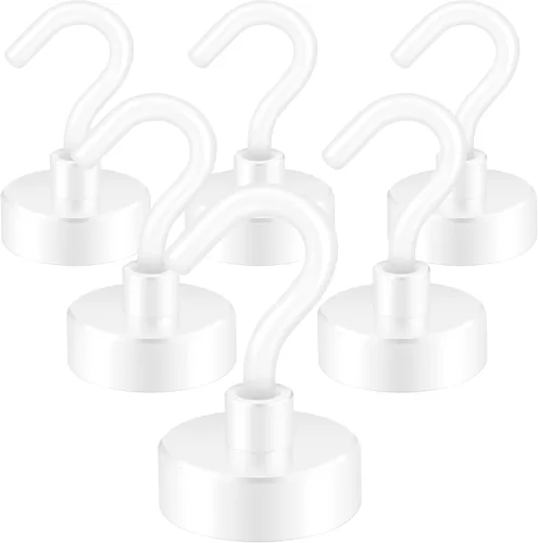 Miniatura 62 de Neosmuk Ganchos magnéticos extrafuertes con resistencia de más de 27 lbs, con imanes de tierras raras resistentes para refrigerador, crucero, Bronce