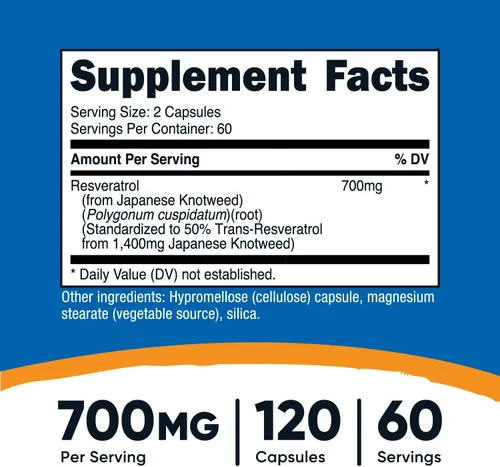 Miniatura 2 de Nutricost Resveratrol 0.017 onzas; 120 Cápsulas – 50% Trans-Resveratrol, 1