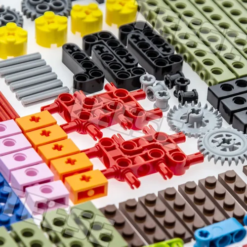 Miniatura 5 de TEESE 184pcs Technic-Beam-Gears-Ejes-Pins-Ruedas-Neumáticos, Compatible con Technic-Parts, para STEM-MOC-EV3-Project-Track-Car-Bulk- Bloques