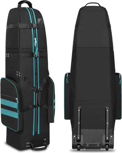 Bolsa de viaje de golf con ruedas, al aire libre resistente 900D poliéster impermeable bolsas de golf de viaje, bolsas de viaje de golf para