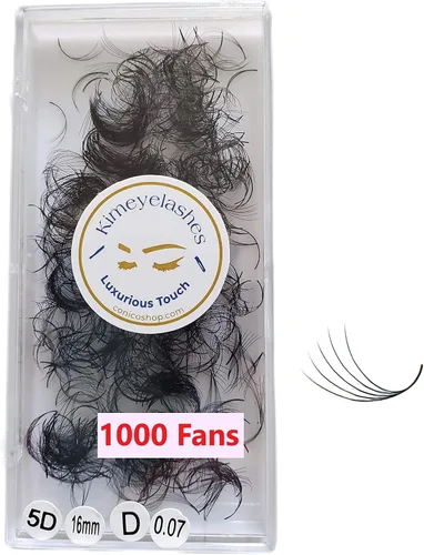 Miniatura 4 de 6D - 0.07 C y D Curl 1000 Abanicos de volumen prehechos sueltos, extensiones de pestañas hechas a mano, suministros de volumen ruso para abanicos