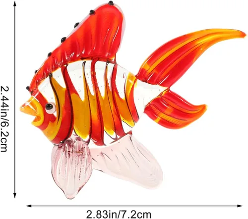 Miniatura 2 de ARTIBETTER 1 unid de cristal de pescado ornamento flores para cristal claro animal mar figura joyería jarrón marino para decoración de escritorio
