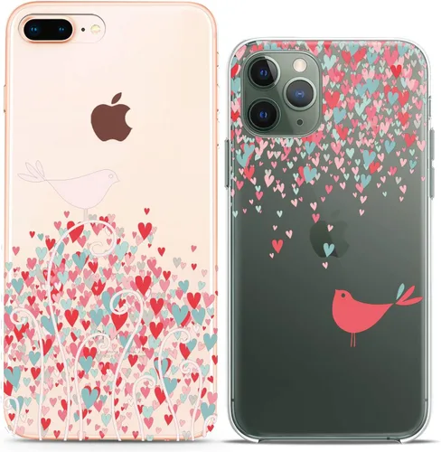 Miniatura 10 de Fundas a juego para parejas compatibles con iPhone 14 13 Pro Max 12 Mini 11 Xs 6s 8 Plus 7 Xr 10 SE 5 Clear Funny Pair Skeleton Cover Colorido