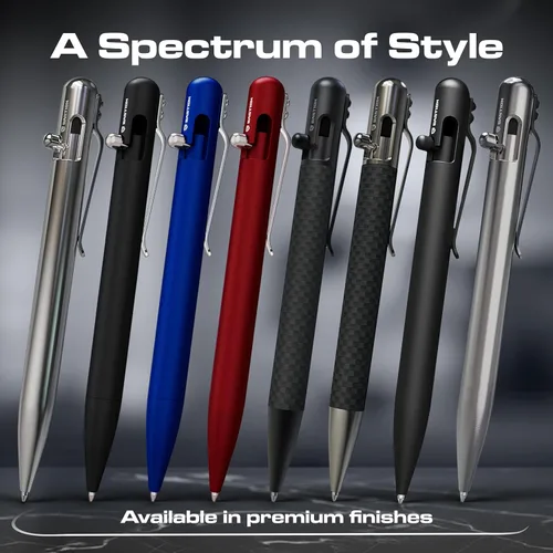 Miniatura 6 de BASTION Bolt Action Pen - Bolígrafo HyperBolt EDC de aluminio negro, bolígrafo de escritura de metal premium, tinta suave, bolígrafo de bolsillo