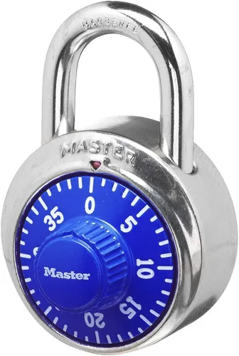 Cerradura de combinación Master Lock para casilleros de gimnasio – Candado de combinación para casillero Master Lock, paquete, azul – La cerradura