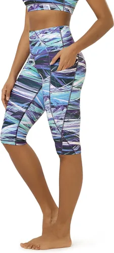Miniatura 156 de ODODOS - Leggings capri de cintura alta para mujer con bolsillos, control de abdomen, no se transparentan, para entrenamiento atlético, running