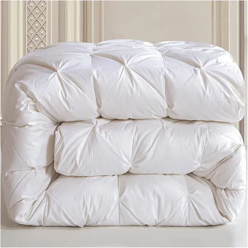 Miniatura 8 de ZTGL Lujoso edredón acolchado de plumas de ganso blanco, funda 100% algodón, hipoalergénica, edredón de plumas de ganso, calidez sin peso, para Gris