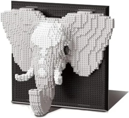 BDYDT Juego de bloques de construcción de elefante; un juego de decoración de pared para adultos que aman pasatiempos creativos (1625 piezas)