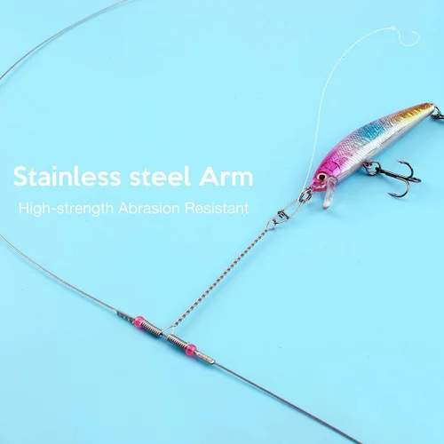 Miniatura 5 de Líderes de Pesca, Línea de Pesca de Alambre de Acero Inoxidable con Conexión Giratorio y Encaje, Kit de Equipo y Accesorios de Pesca para Señuelos