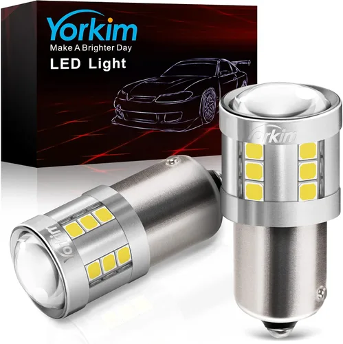 Miniatura 14 de Yorkim Foco led 3157 de color blanco, 6500K de alto brillo 3156 foco led con proyector 3057 3056 3457 4157 foco led de repuesto para luz de giro
