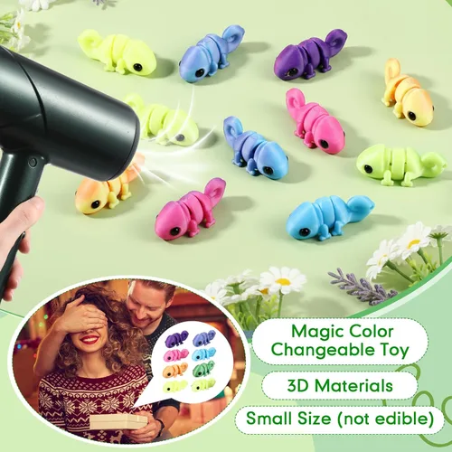 Miniatura 6 de Honoson 12 piezas de animales impresos en 3D 3D mini animales flexibles y articulados pequeños para aliviar el estrés de mascotas, para adultos
