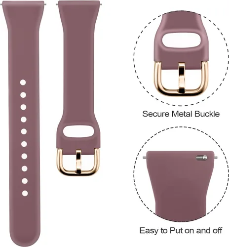 Miniatura 2 de Paquete de 3 correas deportivas delgadas para Samsung Galaxy Watch Active 2/Samsung Galaxy Active Watch de 1.575 pulgadas, 1.732 pulgadas, correas