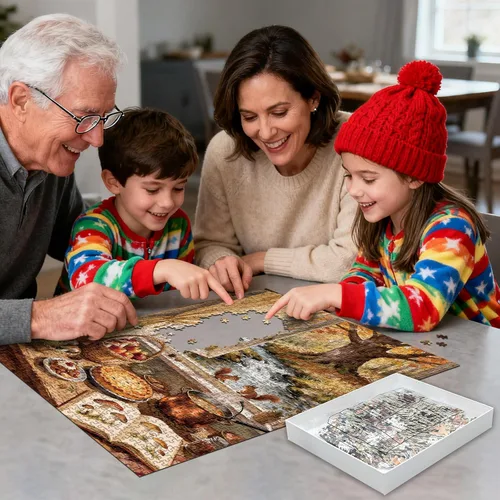 Miniatura 3 de Rompecabezas de 1000 piezas para adultos, vista de ventana, rompecabezas de paisaje natural, decoración de pared familiar, rompecabezas imposible