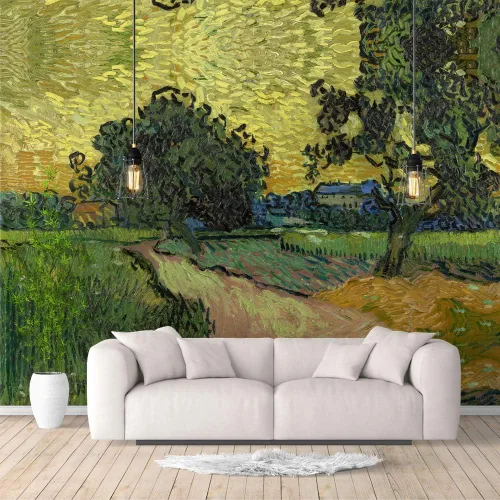 Miniatura 21 de IDEA4WALL Murales de pared para dormitorio, noche estrellada de Van Gogh, pinturas famosas, papel tapiz extraíble grande, calcomanías de pared